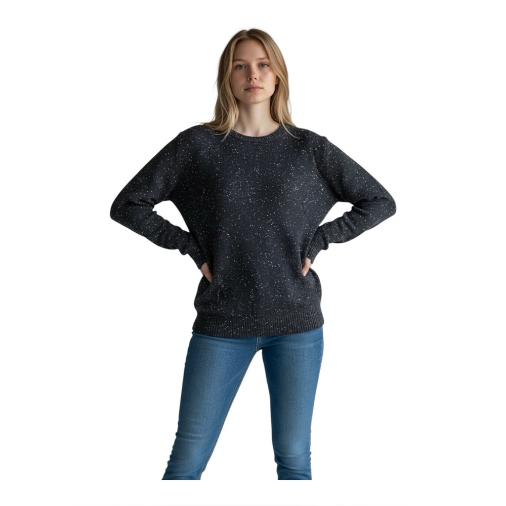 C By Bloomingdale’s Cashmere Flecked Pull Over Sweater